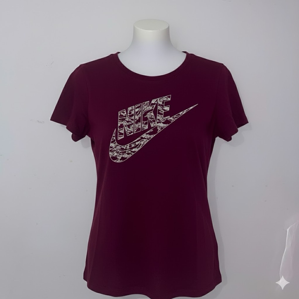NIKE Maroon/Dark Purple T-Shirt with Logo